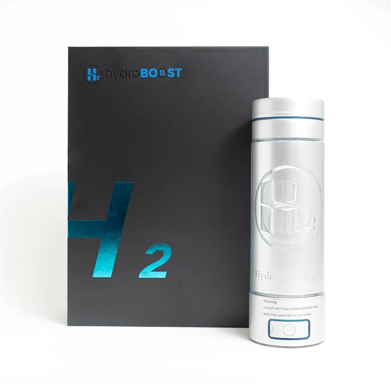 Packaging box for the Hydroboost AquaGen Elite 3000-8000ppb smart hydrogen water bottle.