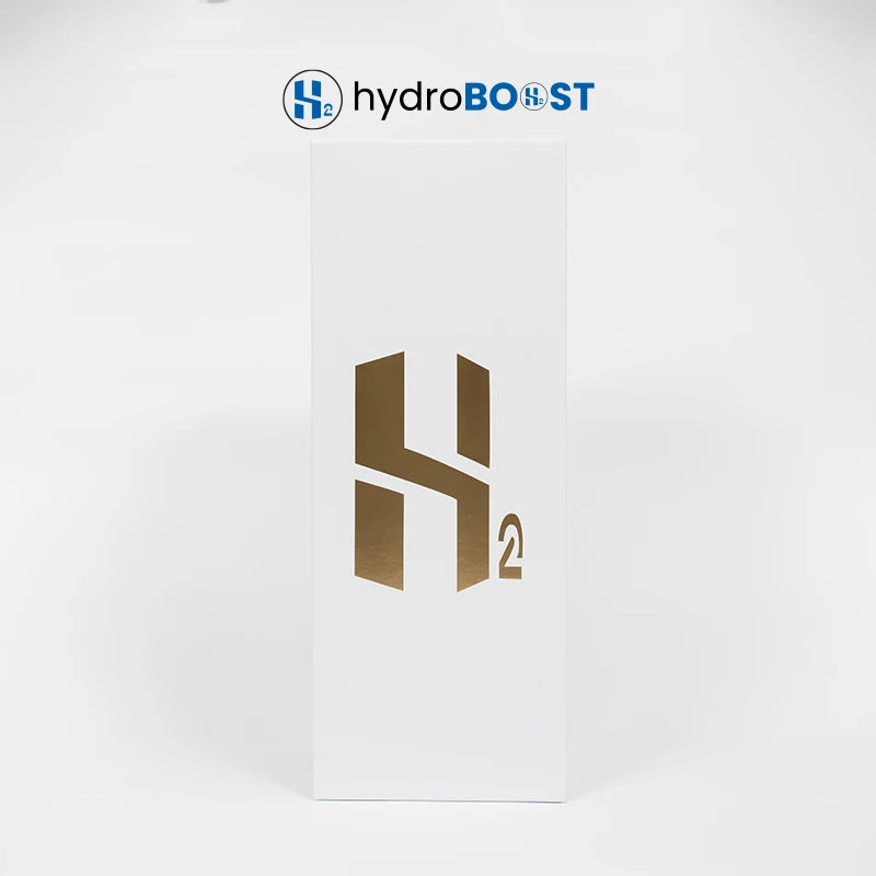 Packaging box for the Hydroboost AquaGen Ultra 1200ppb hydrogen water bottle.